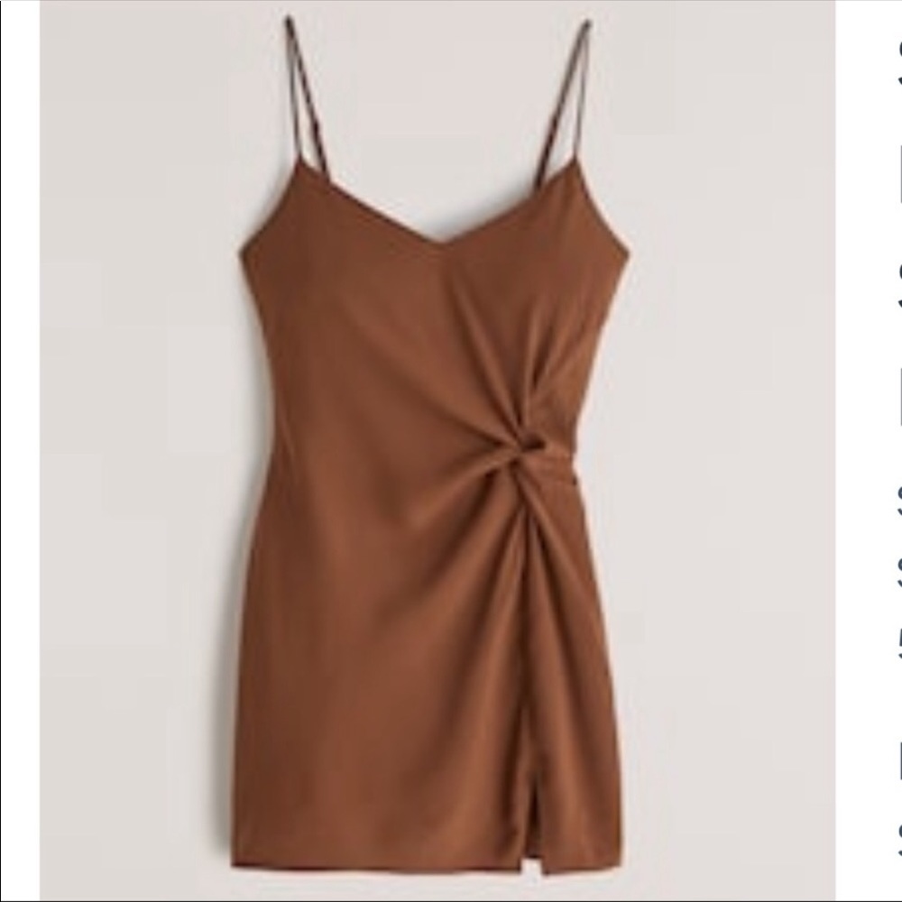 Abercrombie & Fitch Side-Draped Slip Mini Dress in Brown Copper XS Tall